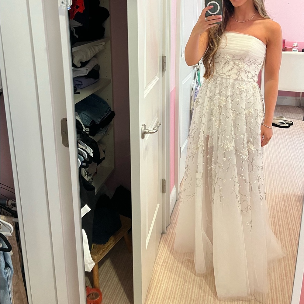 Randi Rahm wedding gown with flower branch detailing